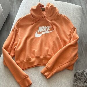 Nike Women's Bright Orange Cropped Hoodie